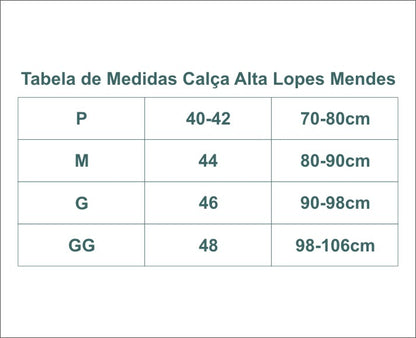 CALCA ALTA FRANZIDO LATERAL LOPES MENDES ABACAXI CLASSIC